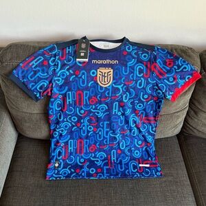Marathon Authentic Ecuador Team Soccer Pre Match Training 2024 Jersey Men’s Sz L